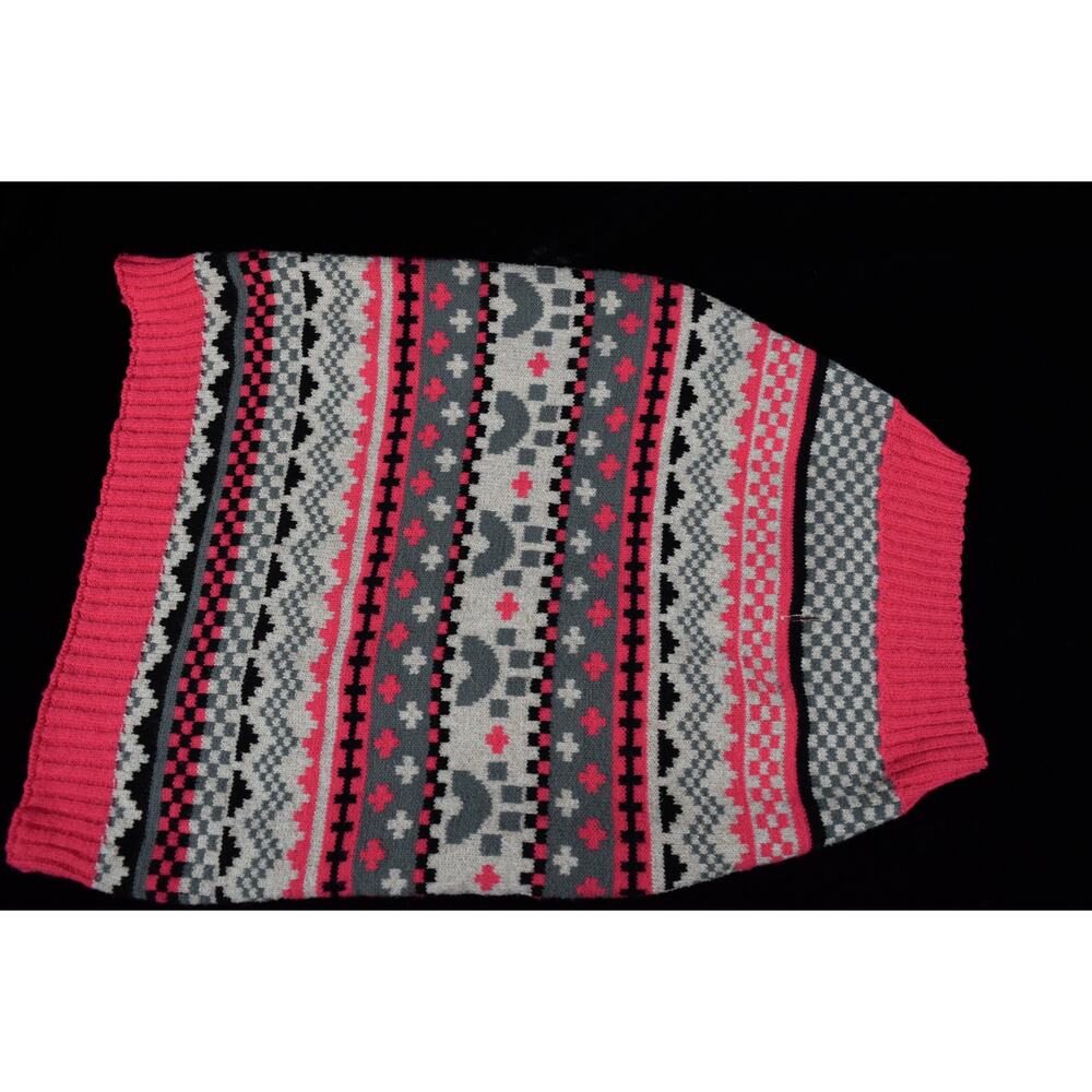 Pink Fair Isles Striped Large Dog Winter Sweater Jacket Walmart Branded Size L